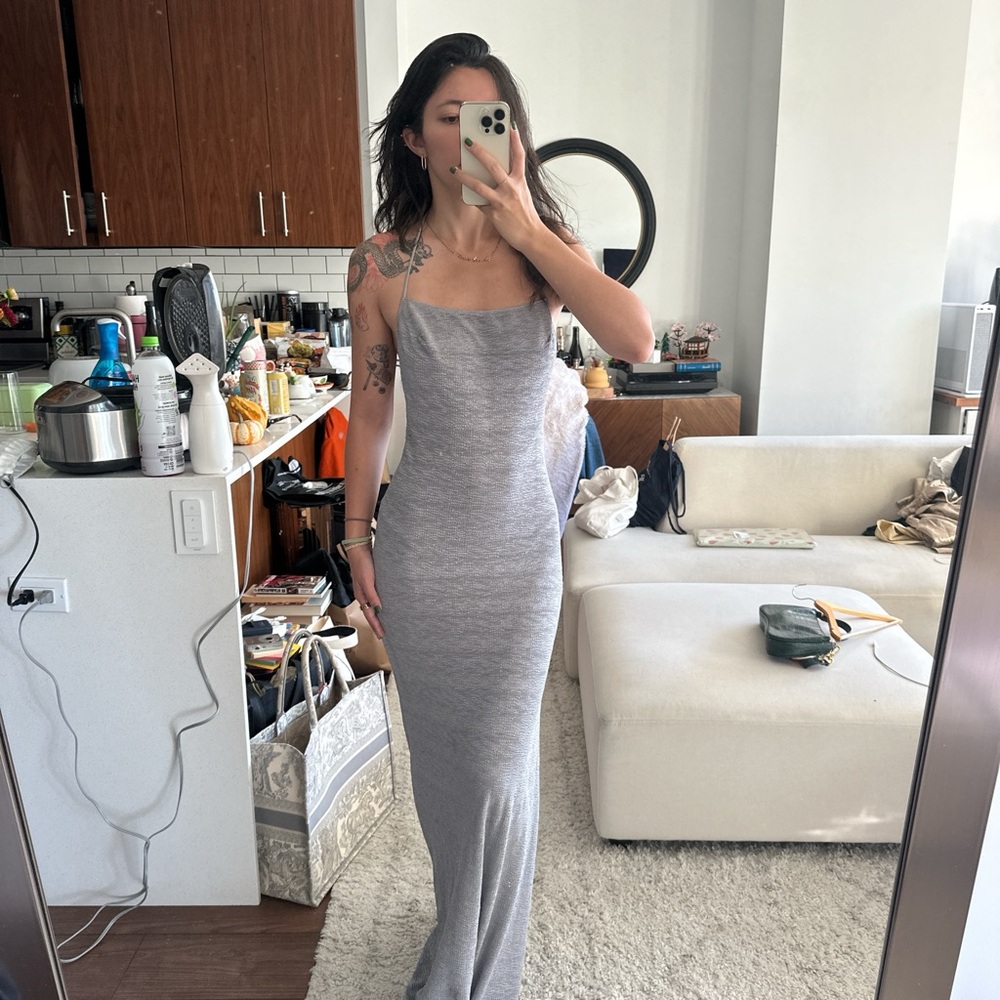 Reformation Silver Maxi Dress